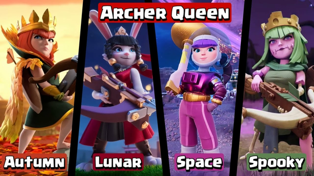 All Archer Queen Skins + Animation & Effect 2024 | Archer Queen - Clash of Clans