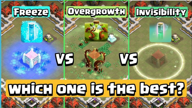 Overgrowth VS Freeze VS Invisibility | Spell Battle | Clash of Clans