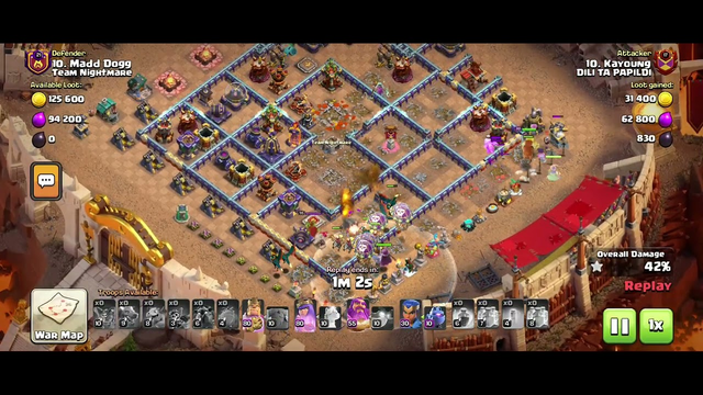 Clash of Clans - Townhall 14 Destroy a Townhall 16 base