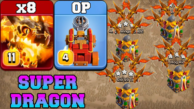 Th16 Super Dragon Attack With Flame Flinger !! 7 Super Dragon Th16 Attack Strategy - Clash Of Clans