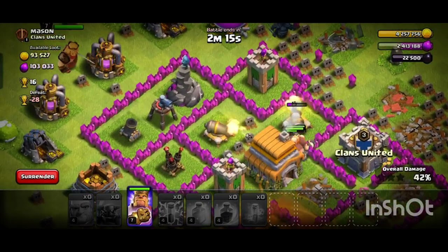 Clash Of Clans Fight #clashofclans #supercell  #revenge #trending #shorts #warriors