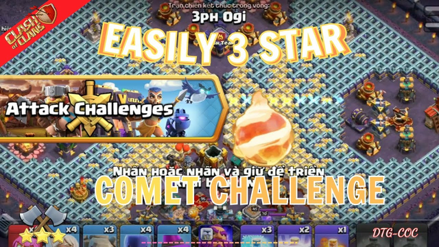 (Clash Of Clans) EASILY 3 STAR COMET CHALLENGE, We have more troops than needed