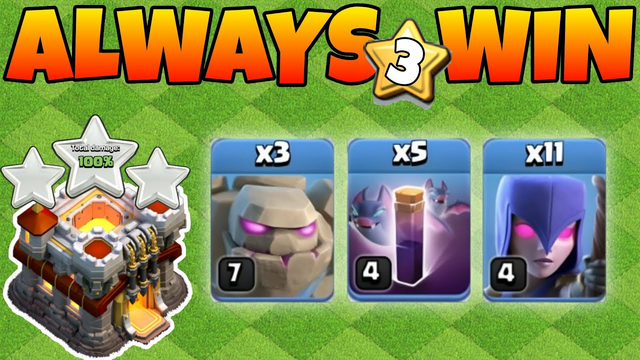 TH11 Best Attack Strategy 2024 | Golem Witches and BATS | Clash of Clans