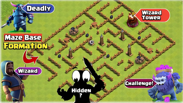 Maze Base Formation Vs Every Max Troops | Clash of Clans
