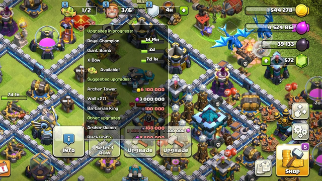 clash of clans town 13 near max for sale at 1500