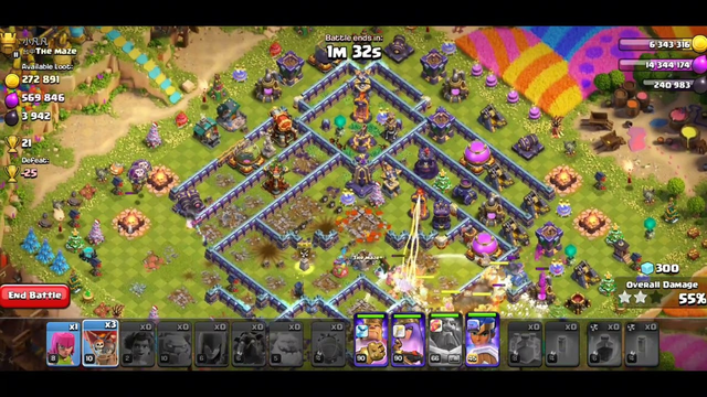 most powerful attack strategy on rootrider with much witch (clash of clans)