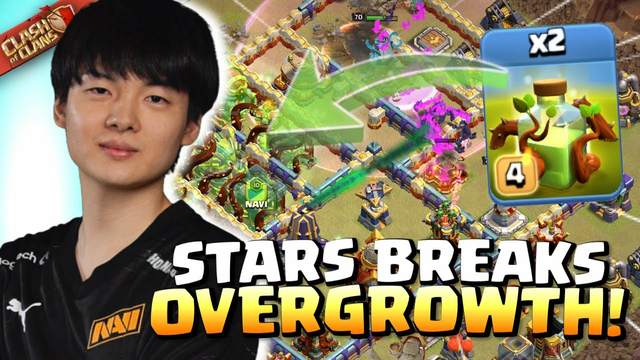 Stars uses 2xOVERGROWTH to DELETE TH16 with BATS!Clash of Clans