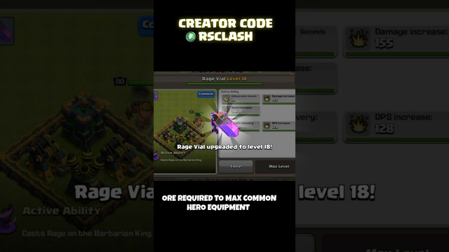 Did You Know! How Many Ore Required to Max Common Hero Equipment (Clash of Clans) #shorts