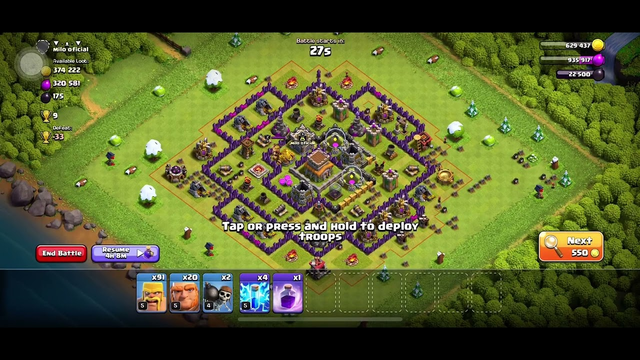 Clash of clans warning home level 9