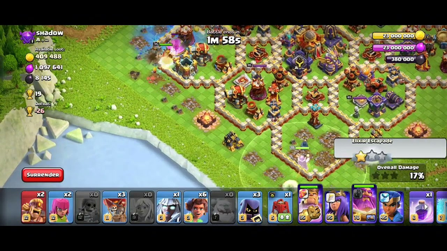 warden walk root rider with bat atk strategy (coc) clash of clans