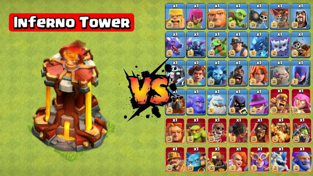 *New Level* Inferno Tower vs. All Troops! | Level 10 Inferno Tower - Clash of Clans