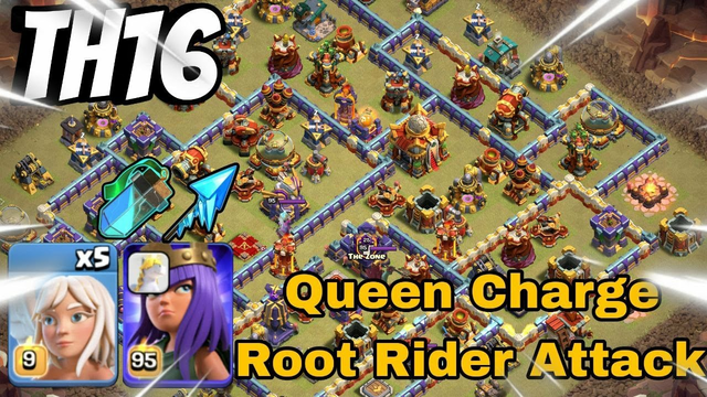 TH16 the Best Attacking Queen Charge /Queen Walk Root Rider.(Clash of Clans)