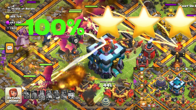 Clash of clans 100% damage ,3 Start. 18 March 2024