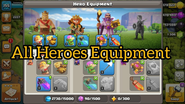 All Heroes Equipment,,, Clash of clans games | @udoygaming390  |Udoy gaming 390