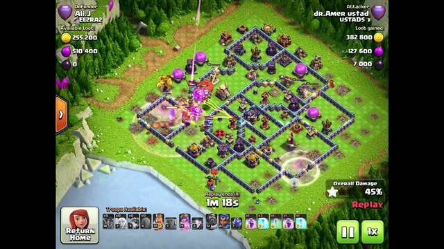 Clash of Clans th14 vs 16 Queen charge with super drag 3 star
