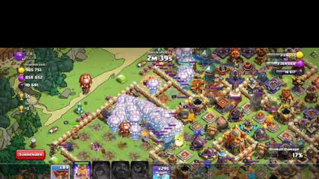clone spell with balloons attacking highly updated village | clash of clans 3 star atacking strategy