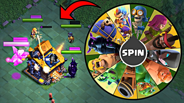 Builder Base But A Spinner Randomly Chooses My Army | Clash of Clans Builder Base 2.0