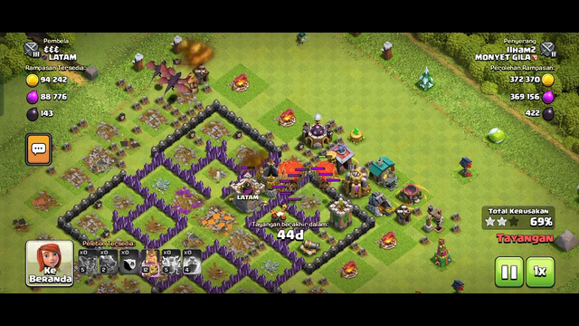 replay || steal money and elixir Clash of Clans in town hall 8