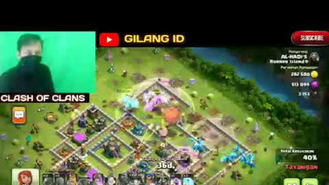 base musuh banjir spell ungu dan spell es Clash Of Clans - Gilang ID