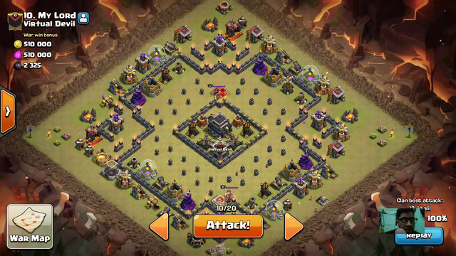 Clash of Clans war Attack th9 base