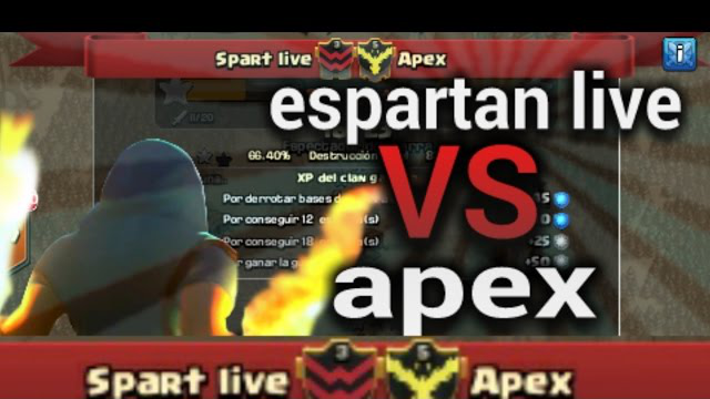 Spartan live  v.s  apex / clanes en guerra / clash of clans / wistondroid