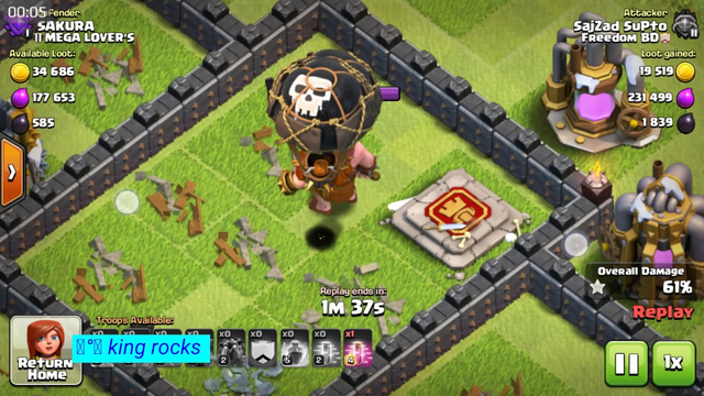 Clash of clans- seriously loon can't kill Barbarian king with haste spell