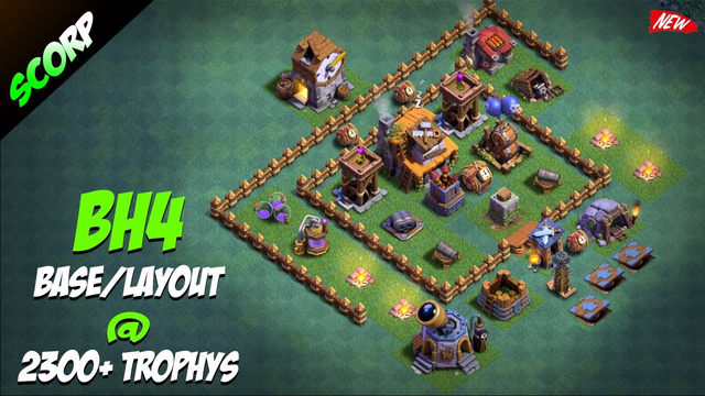 Clash Of Clans - BH4/ BUILDER HALL 4 BASE LAYOUT/ 2300+ TROPHYS