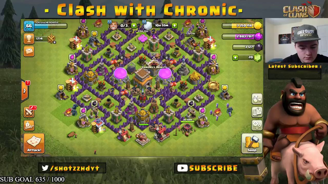 LIVE GIVEAWAY CLASH OF CLANS PUSHING TO TH8 MAX!!!