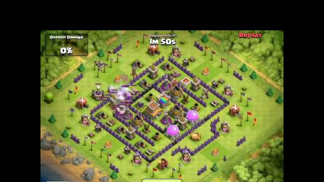 Clash of Clans [Defense] P.E.K.K.A's, Barbarian King, Triple Lightning Spells, & Wizards
