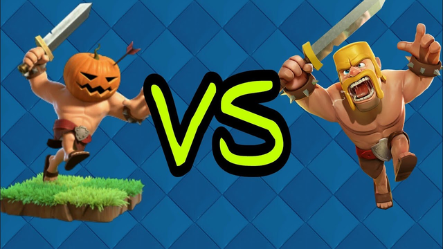 Pumpink Barbarian VS Classic Barbarian | Clash Of Clans