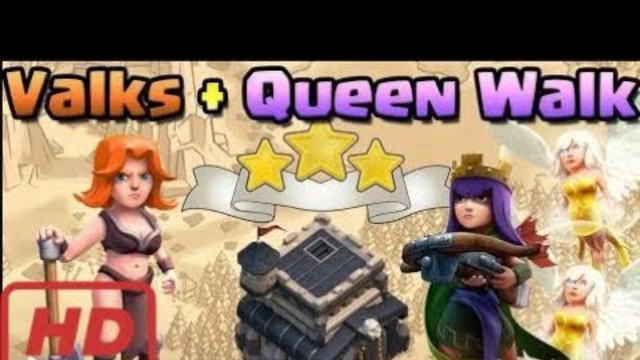 Valkyrie + Archer Queen walk TH9 War Attack Strategy! Clash of Clans - Live TH9 War Attack New game