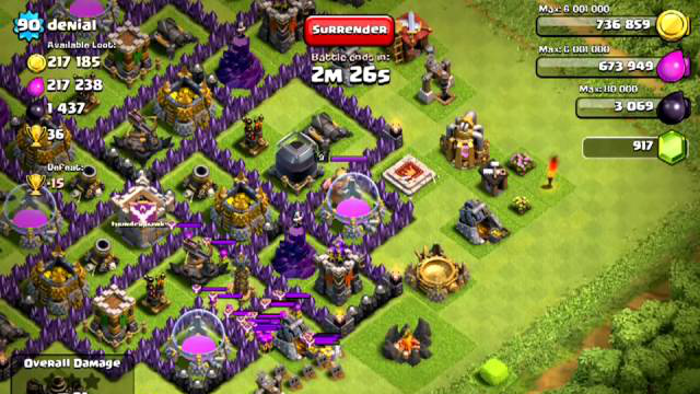 Clash of Clans [Offense] Lvl 90 Town Hall 9 w/ Dual X-Bows and Heroes