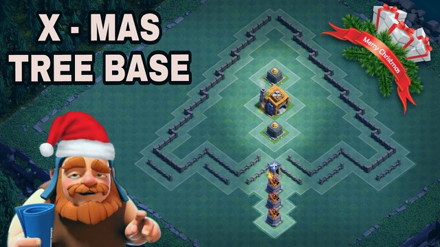 CLASH OF CLANS CHRISTMAS TREE BUILDER BASE LAYOUT | COC BUILDER HALL 7 X-MAS TREE BEST BASE DESIGN