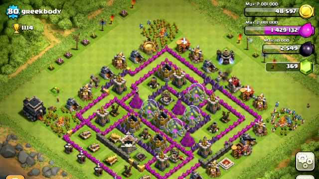 Clash of Clans [Defense] Clan member submission v. Lvl 80 Town Hall 9 from Arkham City