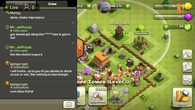 live on clash of clans with a clan called. fallen angels