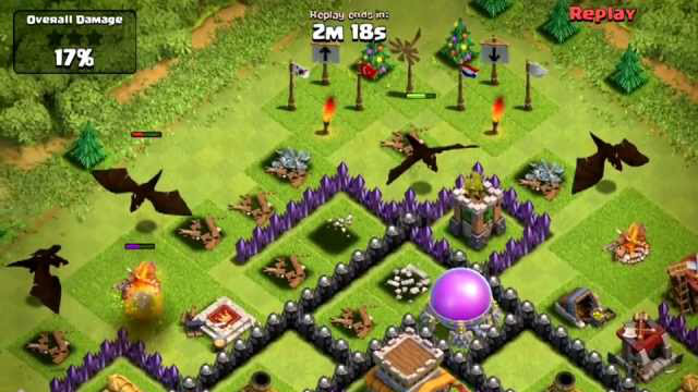Clash of Clans [Defense] Jorge Yao style Attack - Lvl 3 Dragons & Lightning Spells