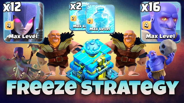 GIBOWI + Freeze Spell = Freeze Strategy TH 12 War 3 Stars :: Clash Of Clans!