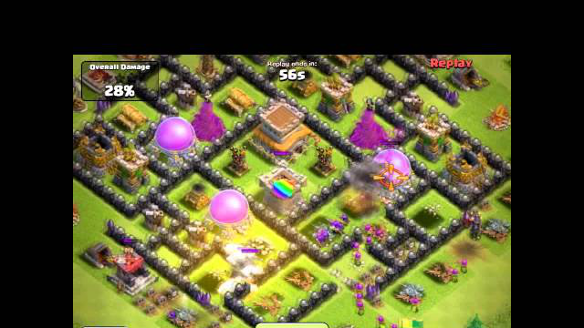 Clash of Clans [TH8 Road to 2000] 1900's v. Dual Heroes, Lightnings, Minions, Dragon, & Lvl 6 Troops