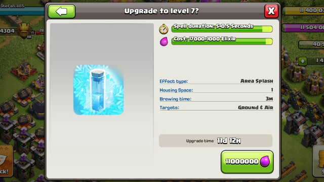 Clash of Clans - Upg my freeze spell to lvl 7