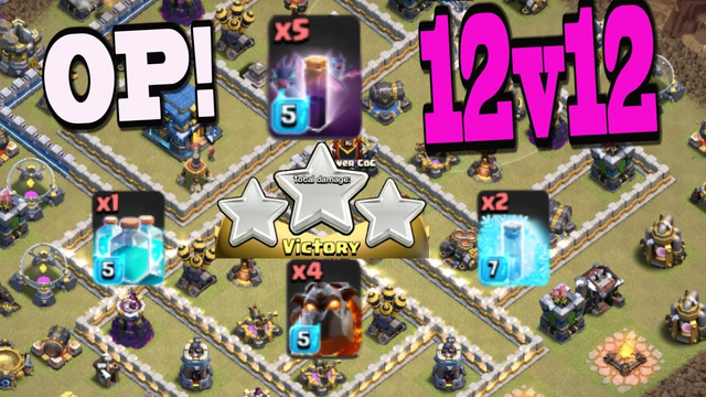 *NEW OP* 12v12 Method to Electrone with Bat Spell + Freeze Spell! Clash of Clans Update