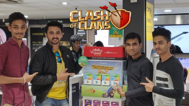 We bought GOOGLE PLAY GIFT CARD from RELIANCE DIGITAL STORE and my first purchase of CLASH OF CLANS.