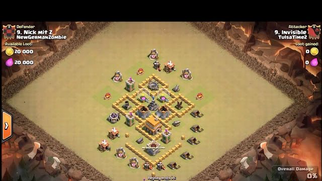 Townhall 5 3 star clan war attack at townhall - clash of clans