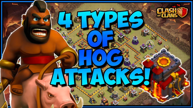 *TH10 HOGS* 4 HOG RIDER ATTACK STRATEGIES! Town Hall 10 3 STAR | CLASH OF CLANS