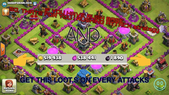 clash of clans 2019 march, best looting strategy for rushers ..get the big loots ,on this trick!