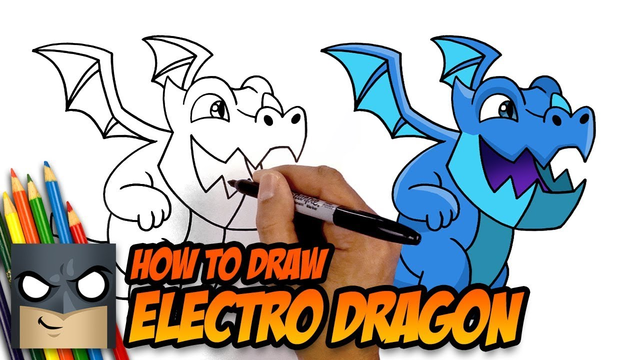 How to Draw Electro Dragon | Clash of Clans | Step-by-Step Tutorial