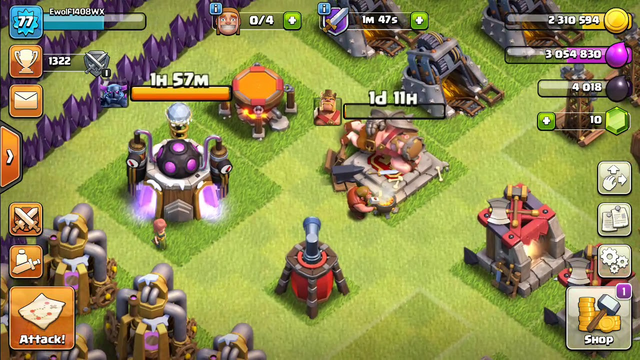 Clash of clans #6 (showing new base) Ewolf!