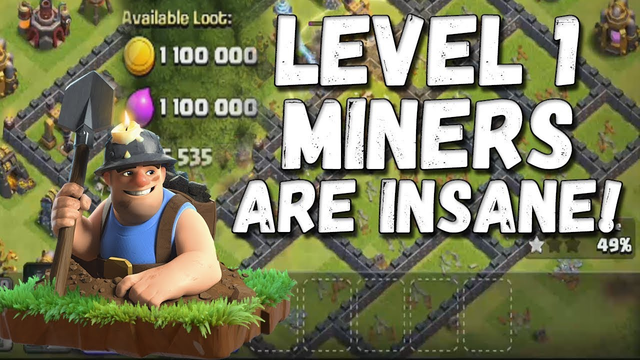 LEVEL 1 MINERS ATTACK STRATEGY For NEW TH10s - Clash Of Clans