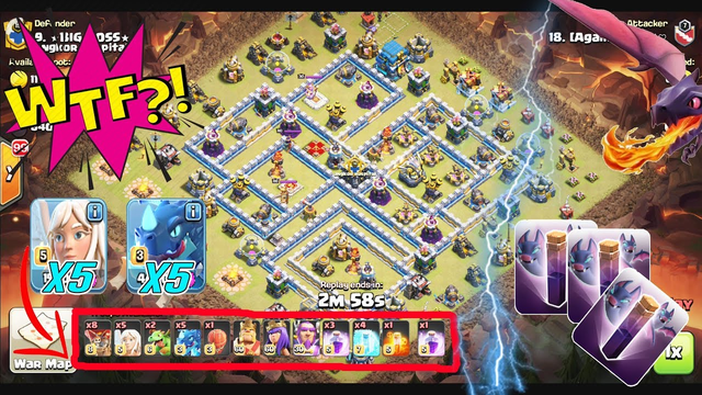 WTF!! QUEEN CHARGE E-DRAGON & BAT SPELL+DRAGON ATTACK TH12 ( Clash of Clans )