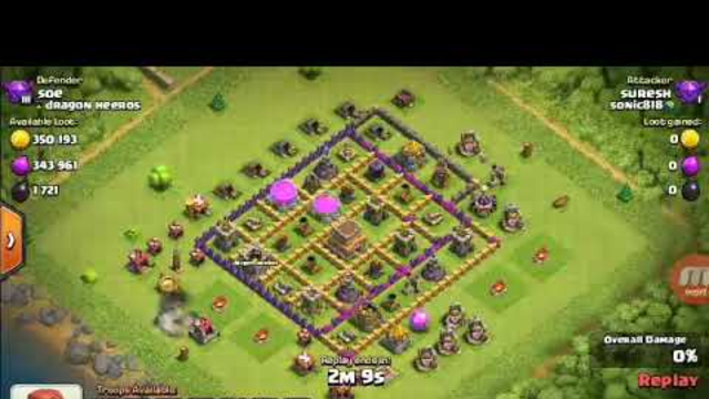 Clash of clans Towlhall-8 full attack 3star part 11 (1080p)HD