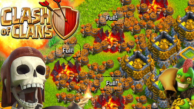CLASH OF CLANS -ALL WALL BREAKERS! 3 STARRING A VILLAGE! WTF! "FUNNY MOMENTS+MAX TROOPS VS MIN BASE"